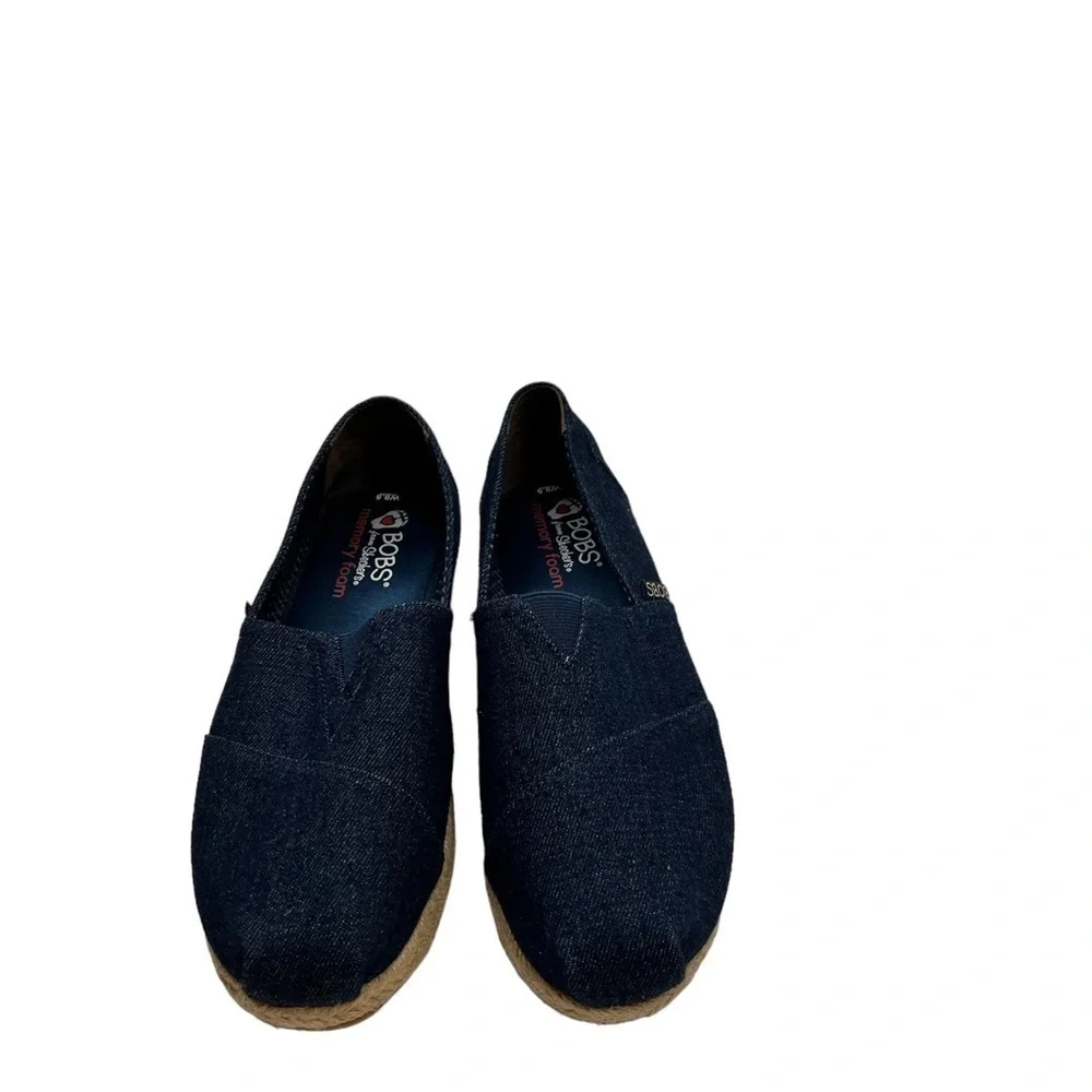 Skecher BOBS’ Espadrilles Size 9.5 W Women’s Memory Foam Straw Wedge